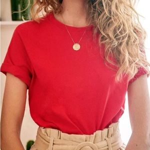 SÉZANE Conrad T-Shirt - Coral Red